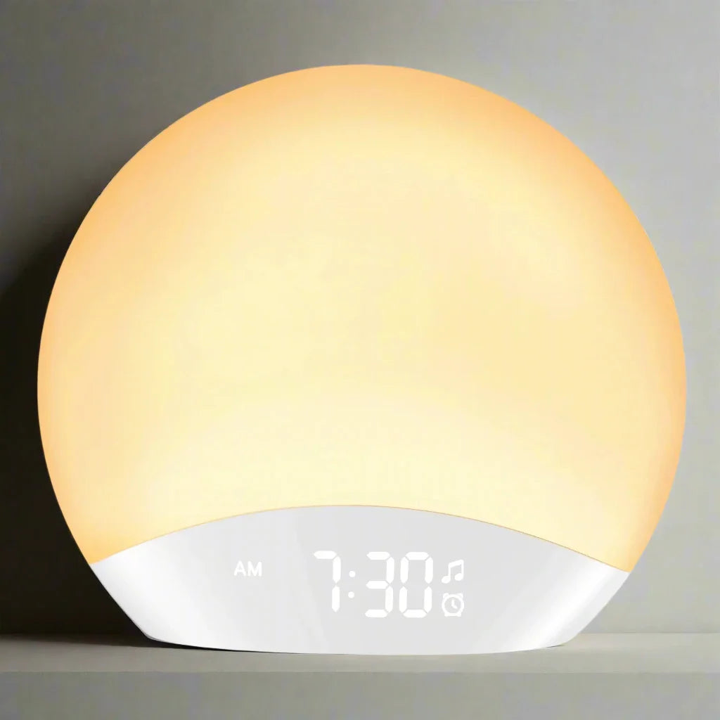 REACHER Wake Up Light Alarm Clock | Sunrise/Sunset, 8 Colors, 26 Sounds Dream Tech Sleep