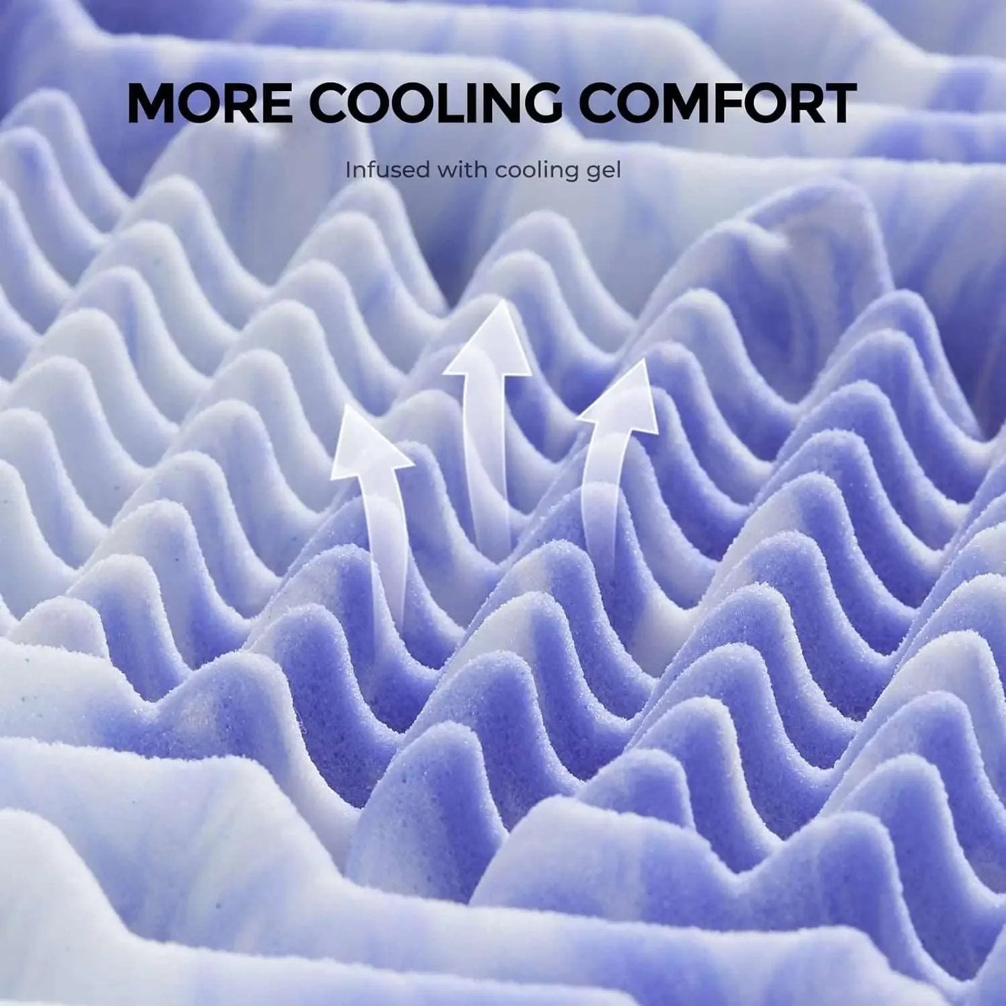 7-Zone Cooling Gel Memory Foam Mattress Topper Dream Tech Sleep