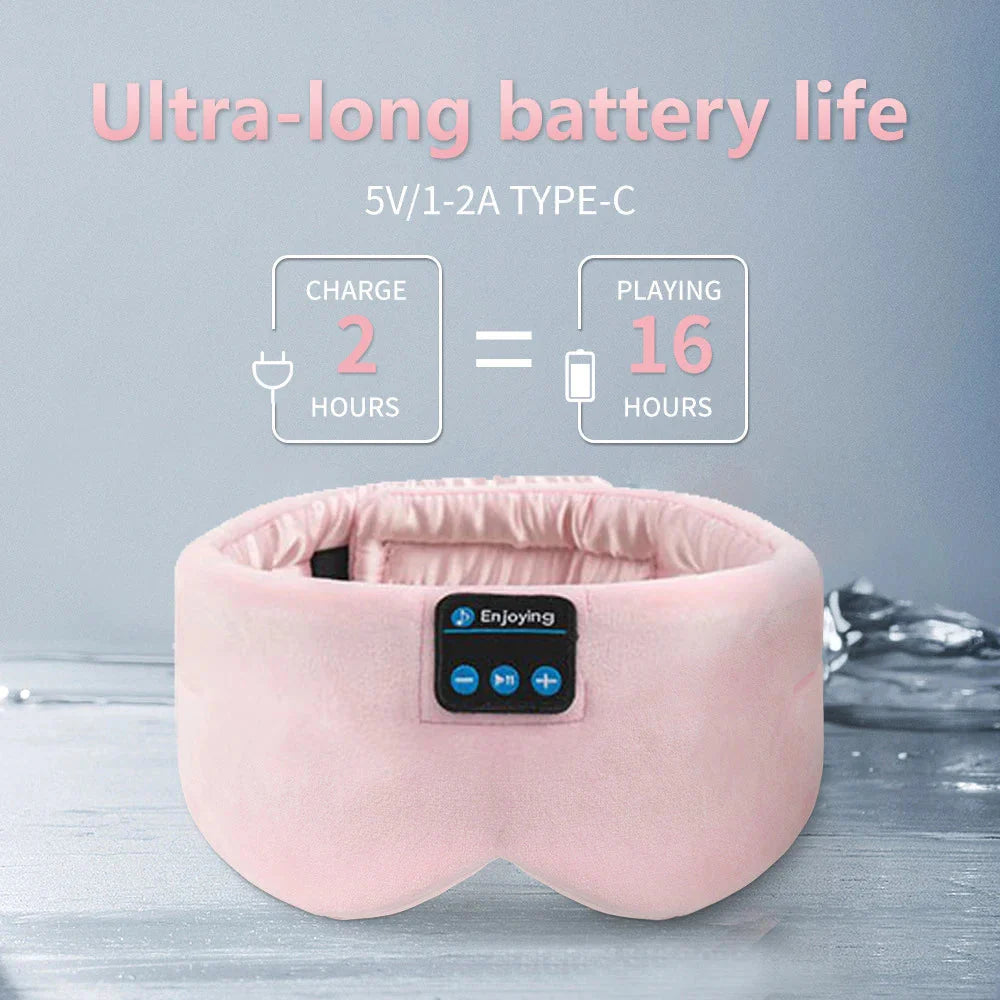 Soft Sleep Mask Bluetooth Wireless Headphones Sleeping Headphones Adjustable Music Eye Mask Silk for Sleeping Mask EyeMask Sleep Dream Tech Sleep