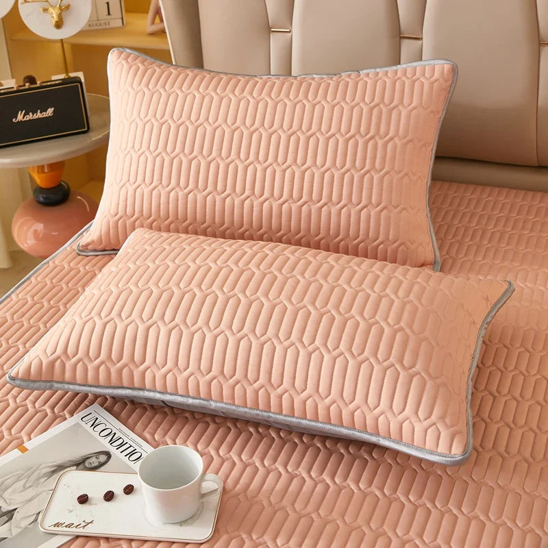 Bonenjoy Ice Cooling Pillowcase for Summer Latex Pillow Cover 48x74cm Solid Quilted Pillow Sham Home Decorative Pillowcase Dream Tech Sleep