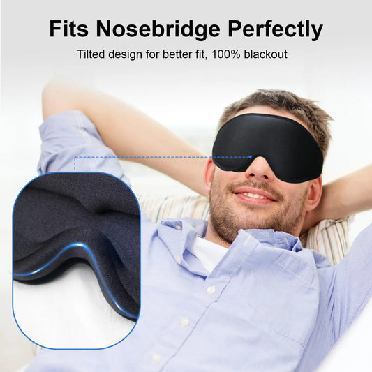 3D Sleep Mask Blindfold Sleeping Aid Eye Mask Soft Memory Foam Face Mask Eyeshade 99% Blockout Light Slaapmasker Eye Cover Patch  My Store