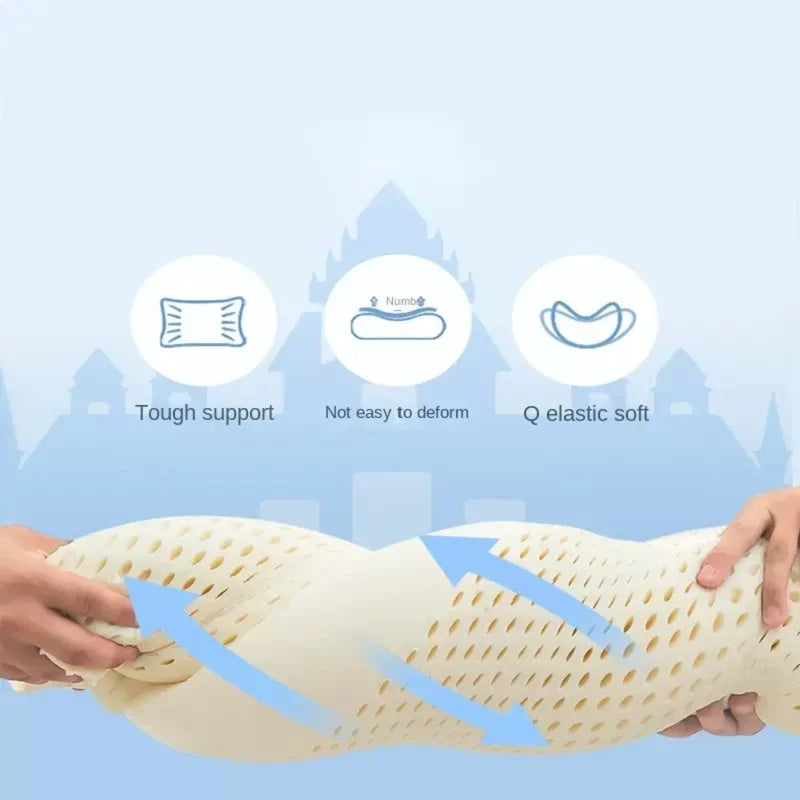 Ice Cooling Thai Latex Pillow | Slow Rebound Orthopedic Neck Support Dream Tech Sleep