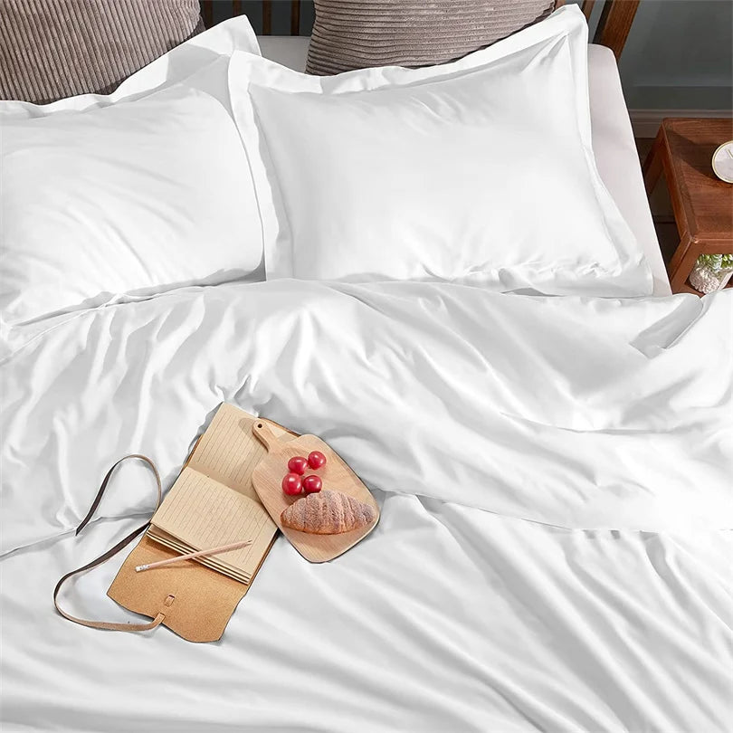 Dreamreal Pure Bamboo Bedding Set for Hotel Home Luxury Organic Bamboo Duvet Cover Fitted Bed Sheet Sets Pillowcase Cooling Soft Dream Tech Sleep