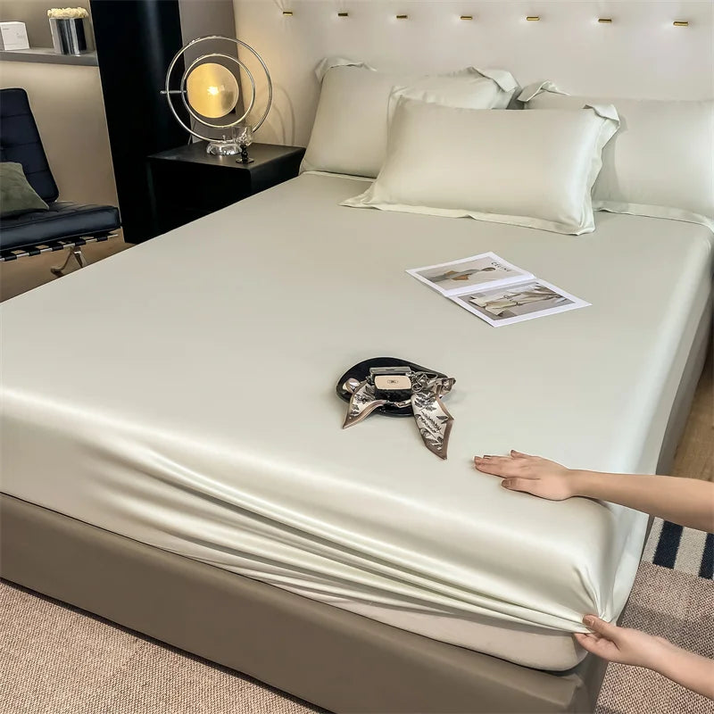 Bamboo Bed Sheet Set | Luxury Organic Fitted & Flat Sheets, Pillowcase for Double, Queen, King Size Dream Tech Sleep