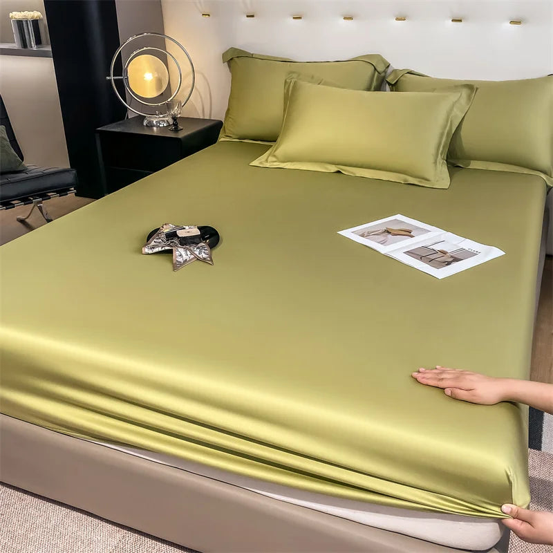 Bamboo Bed Sheet Set | Luxury Organic Fitted & Flat Sheets, Pillowcase for Double, Queen, King Size Dream Tech Sleep
