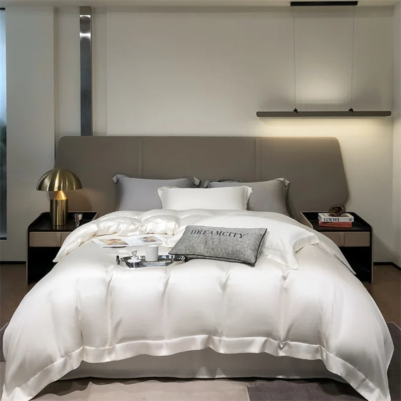 Organic Bamboo Bedding Set | Luxury Silky Duvet Cover, Pillowcase for Queen and King Size Dream Tech Sleep