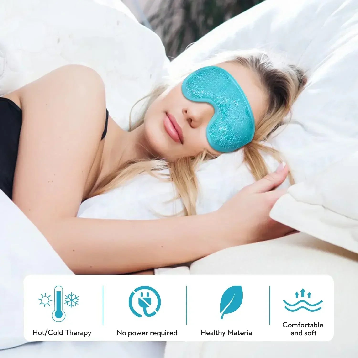 PVC Eye Mask Cooling Eye Mask Hot Cold Compress Gel Beads Eye Mask for Puffy Eyes Dark Circles Reduce Eyes Dry Sleep Eyes Mask  My Store
