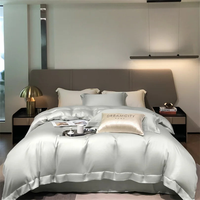 Organic Bamboo Bedding Set | Luxury Silky Duvet Cover, Pillowcase for Queen and King Size Dream Tech Sleep