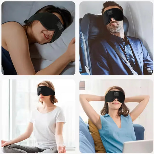 3D Stereo White Noise Bluetooth Sleep Headphone Breathable Eye Mask with Blackout Music Eye Protection Dark Circle Dream Tech Sleep