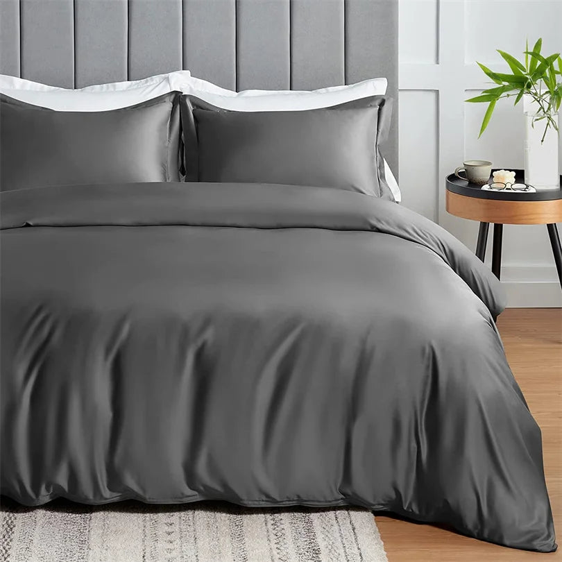 Organic Bamboo Bedding Set | Luxury Silky Duvet Cover, Pillowcase for Queen and King Size Dream Tech Sleep