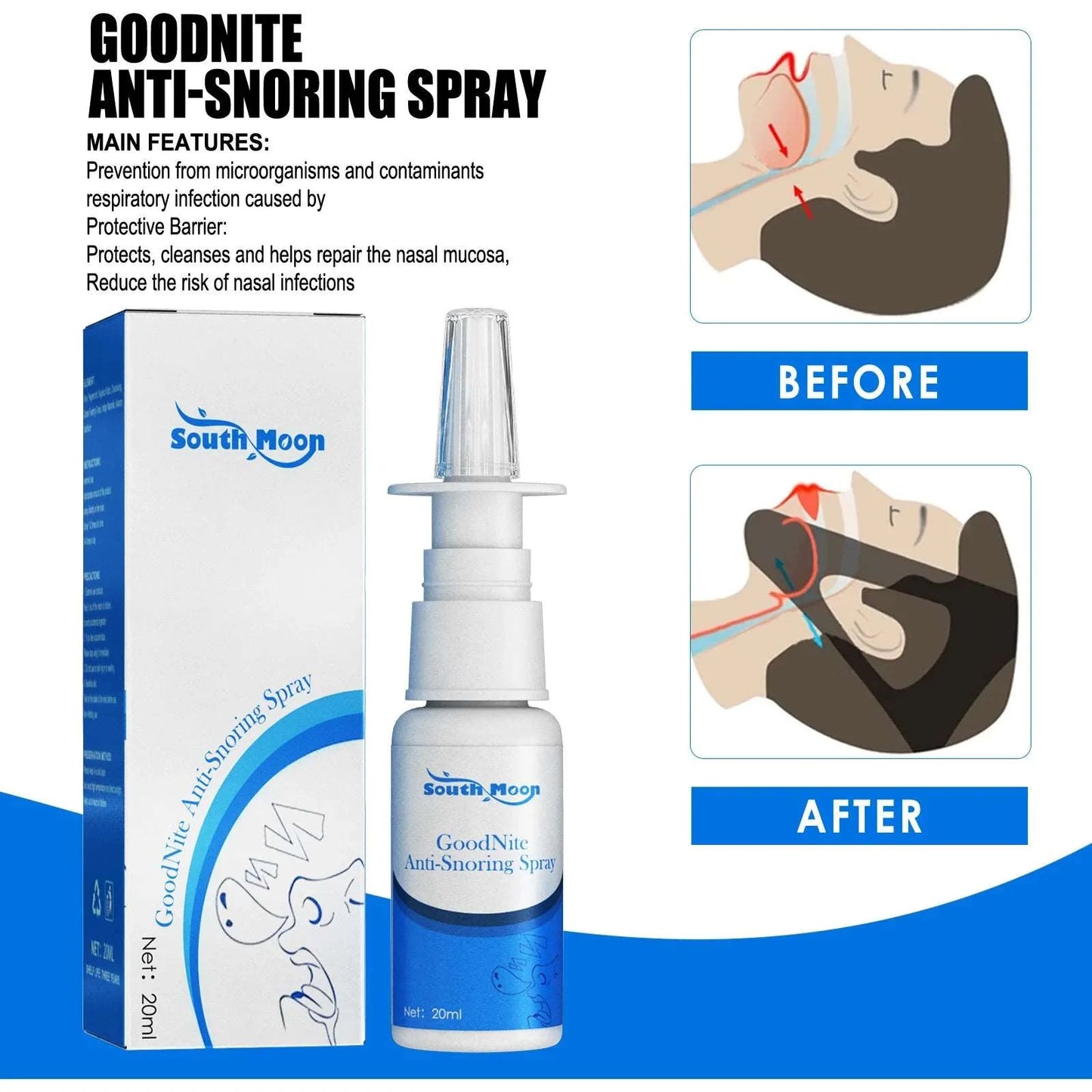 Anti Snoring Nasal Spray | Herbal Snore Relief & Nose Care Dream Tech Sleep