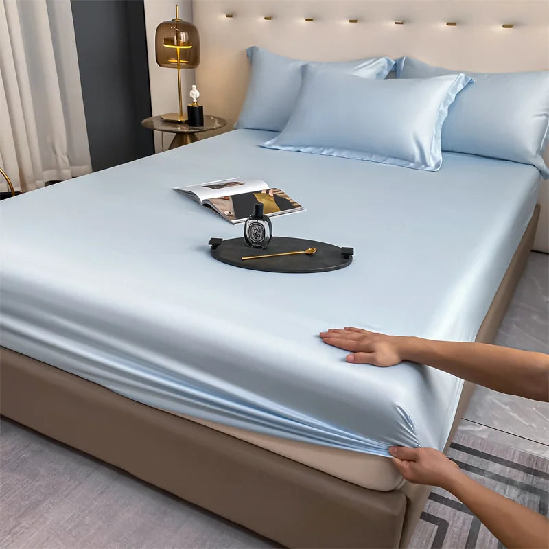 Bamboo Bed Sheet Set | Luxury Organic Fitted & Flat Sheets, Pillowcase for Double, Queen, King Size Dream Tech Sleep