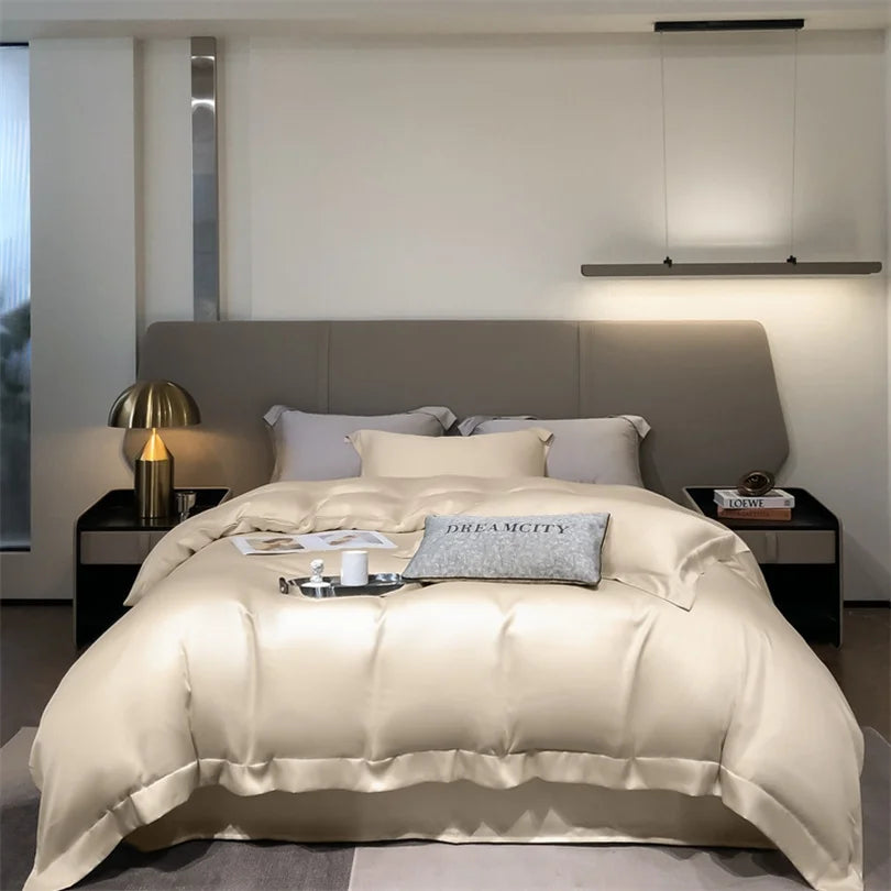 Organic Bamboo Bedding Set | Luxury Silky Duvet Cover, Pillowcase for Queen and King Size Dream Tech Sleep