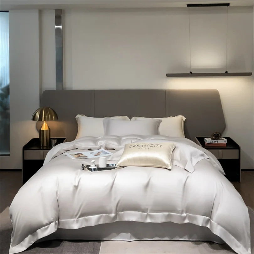 Organic Bamboo Bedding Set | Luxury Silky Duvet Cover, Pillowcase for Queen and King Size Dream Tech Sleep