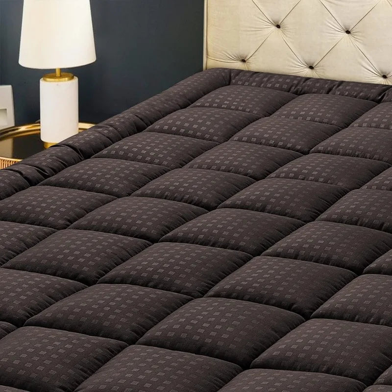 Quilted Fitted Mattress Pad Protector | Cooling, Pillow Top, Breathable & Fluffy Soft Topper Dream Tech Sleep