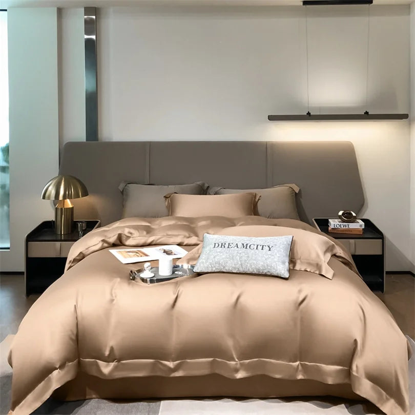 Organic Bamboo Bedding Set | Luxury Silky Duvet Cover, Pillowcase for Queen and King Size Dream Tech Sleep