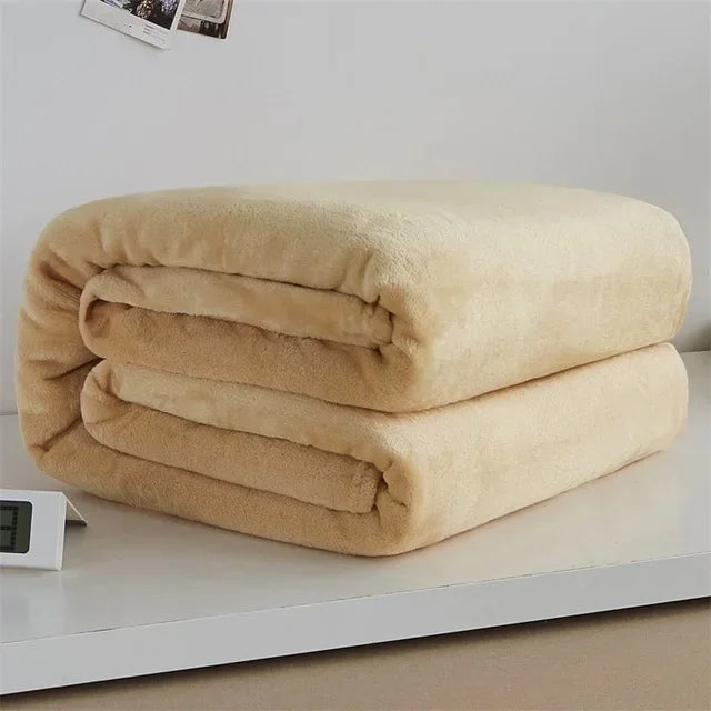 Super Soft Coral Fleece Blanket | Lightweight Solid Flannel Throws Dream Tech Sleep