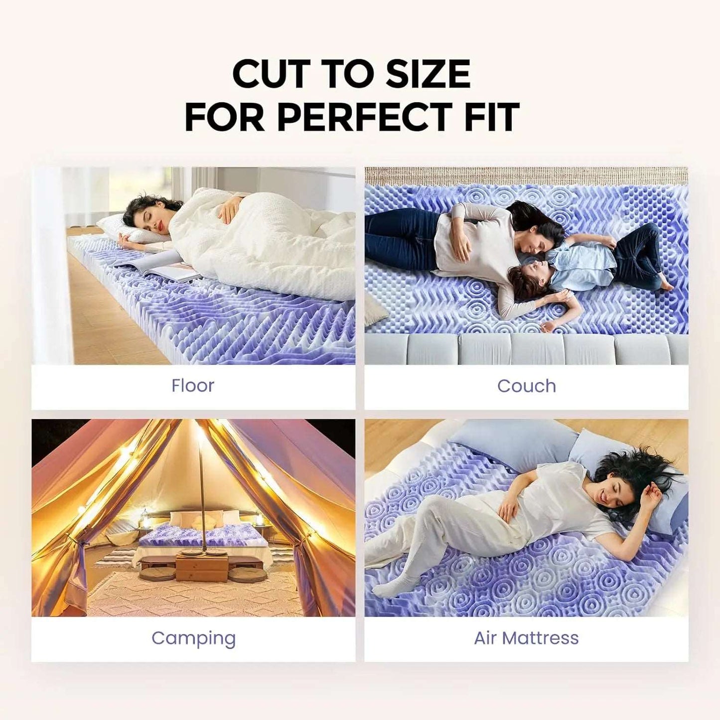 7-Zone Cooling Gel Memory Foam Mattress Topper Dream Tech Sleep