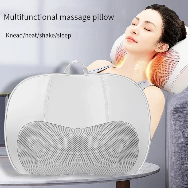 Massage Pillow Relaxation Vibrator Electric 6-key 3rd gear At Regular Time Heating Kneading Infrared therapy head Massage Pillow Dream Tech Sleep