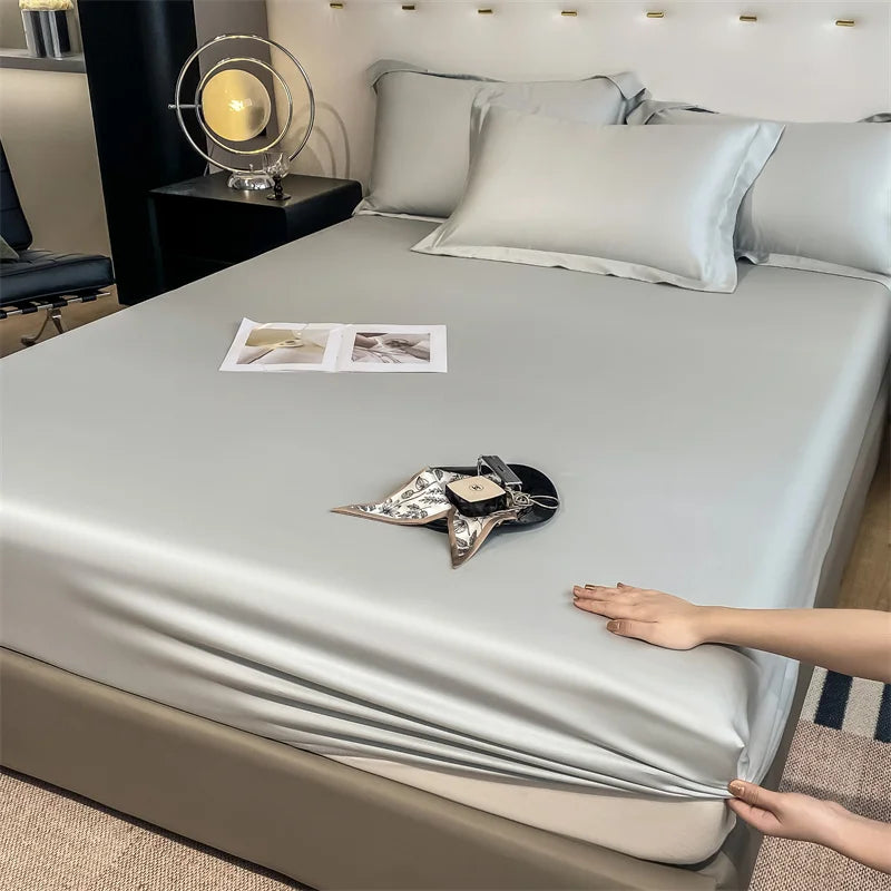 Bamboo Bed Sheet Set | Luxury Organic Fitted & Flat Sheets, Pillowcase for Double, Queen, King Size Dream Tech Sleep