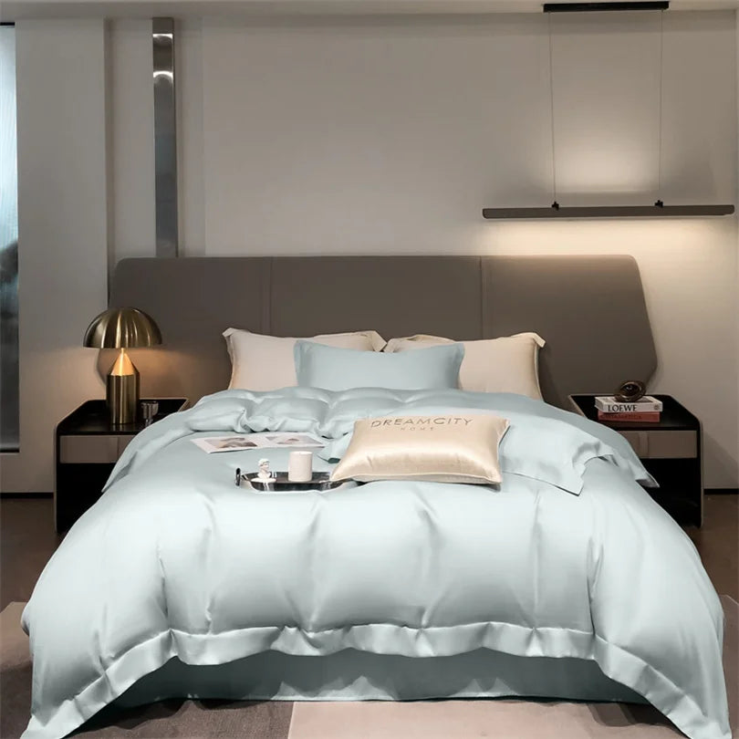 Organic Bamboo Bedding Set | Luxury Silky Duvet Cover, Pillowcase for Queen and King Size Dream Tech Sleep