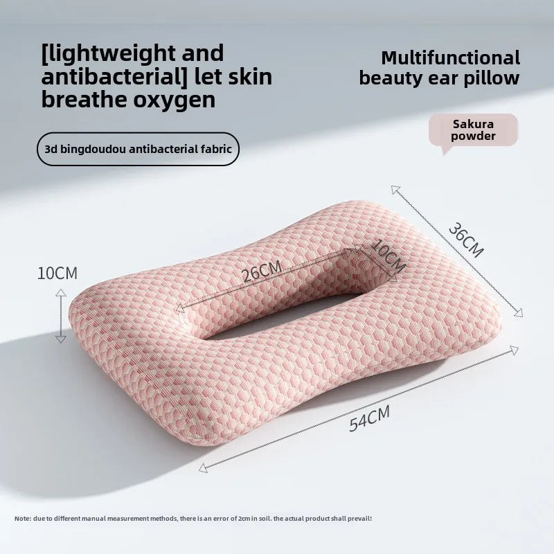 Polyester Cotton Beauty Pillow Anti-Aging Face Care Side Sleep Prevention Ear Pressure Relief Deep Sleep Support Adult Insomnia Dream Tech Sleep