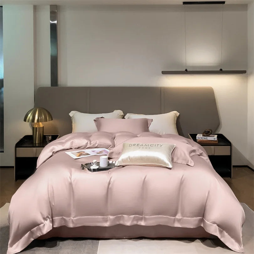 Organic Bamboo Bedding Set | Luxury Silky Duvet Cover, Pillowcase for Queen and King Size Dream Tech Sleep
