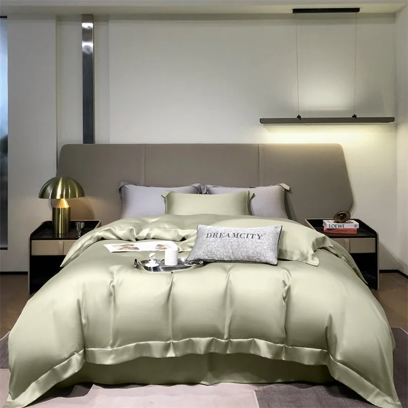 Organic Bamboo Bedding Set | Luxury Silky Duvet Cover, Pillowcase for Queen and King Size Dream Tech Sleep
