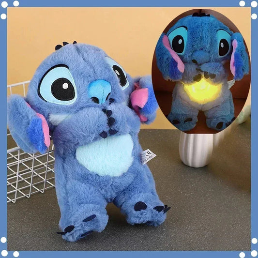 Kawaii Stitch Plush Doll Baby Sleeping Companion Sound Soothing Musical Kawaii With Air Bag and Light Doll Breathing Toys Gifts My Store