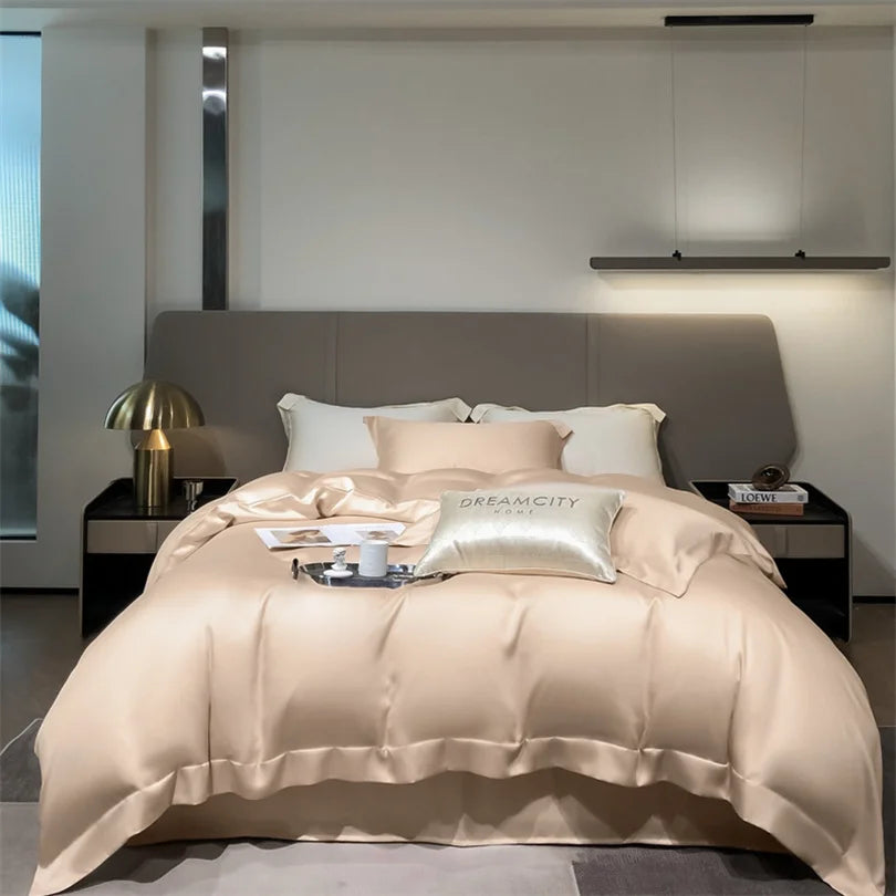 Organic Bamboo Bedding Set | Luxury Silky Duvet Cover, Pillowcase for Queen and King Size Dream Tech Sleep