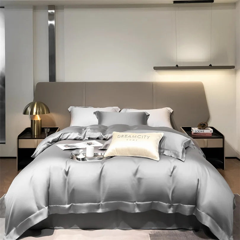 Organic Bamboo Bedding Set | Luxury Silky Duvet Cover, Pillowcase for Queen and King Size Dream Tech Sleep