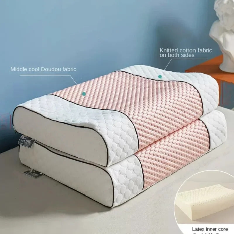 Ice Cooling Thai Latex Pillow | Slow Rebound Orthopedic Neck Support Dream Tech Sleep