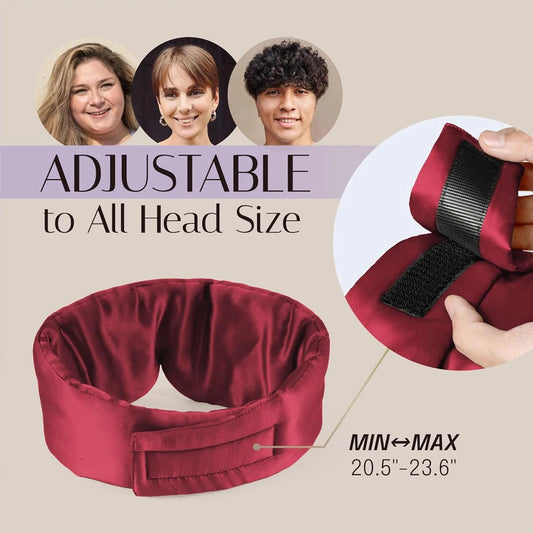 Silk Sleep Mask Soft Pressureless Sleeping Mask 100% Mulberry Silk for Eye Skin Anti Wrinkles,Adjustable Wide Velcro Ear Cover My Store