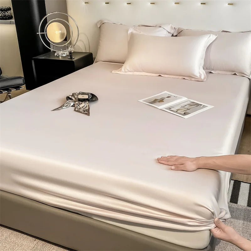 Bamboo Bed Sheet Set | Luxury Organic Fitted & Flat Sheets, Pillowcase for Double, Queen, King Size Dream Tech Sleep