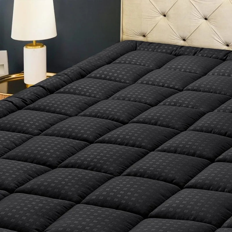 Quilted Fitted Mattress Pad Protector | Cooling, Pillow Top, Breathable & Fluffy Soft Topper Dream Tech Sleep