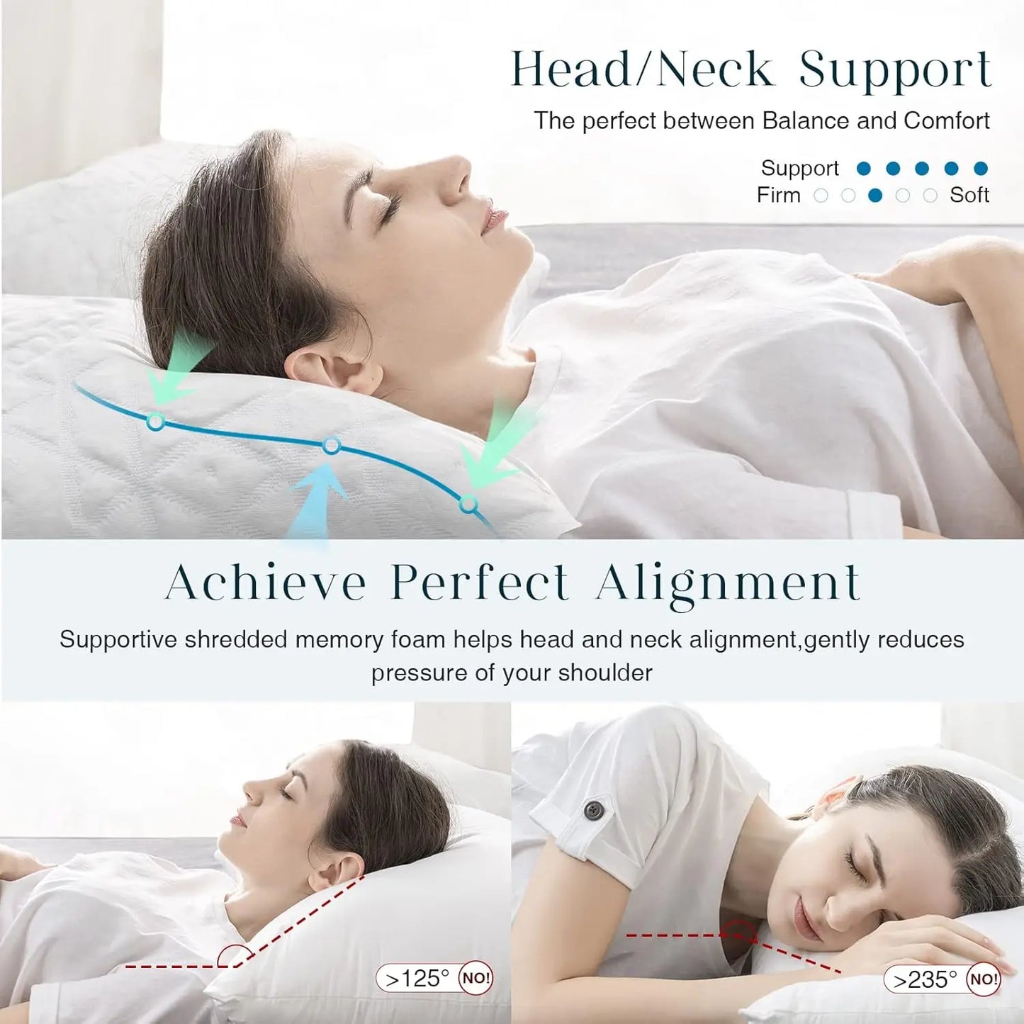 Shredded Memory Foam Pillow – Cooling Pillow for Hot Sleepers