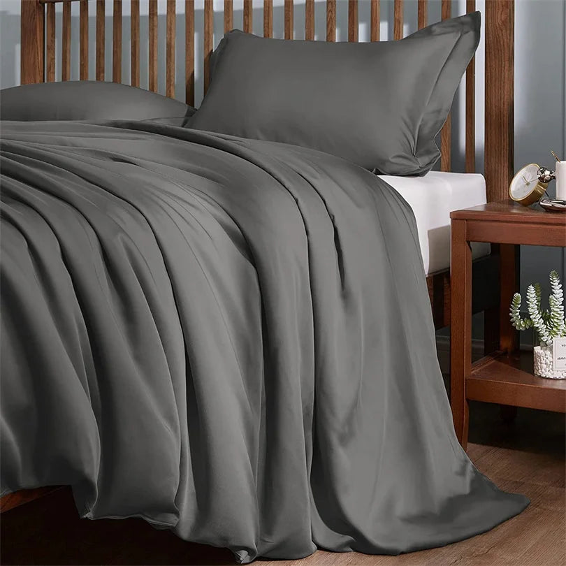 Organic Bamboo Bedding Set | Luxury Silky Duvet Cover, Pillowcase for Queen and King Size Dream Tech Sleep