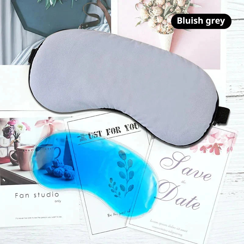 Sleep Light Blocking Eye Mask and Gel Cold Ice Pack Double-Sided Ice Silk Warm Cool Sleep Eye Mask for Travel Sleeping Dream Tech Sleep