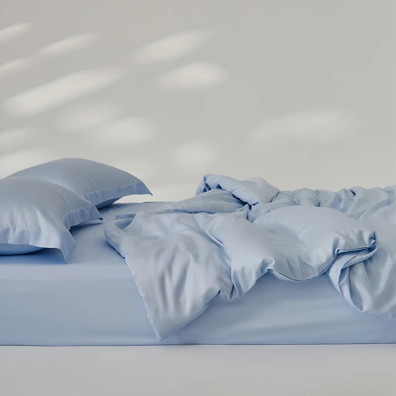 Organic Bamboo Summer Bedding Set | Luxury Bed Sheets Queen, King Size Dream Tech Sleep