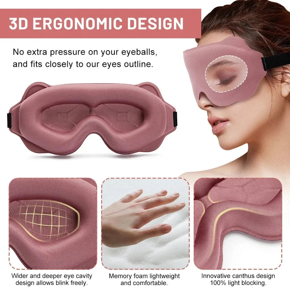 3D Mask for Sleep Eye Mask Lights Blockout Soft Padded Sleeping Masked Fabric Cover Shade Blindfold Eyepatch Travelsleepmask  Dream Tech Sleep