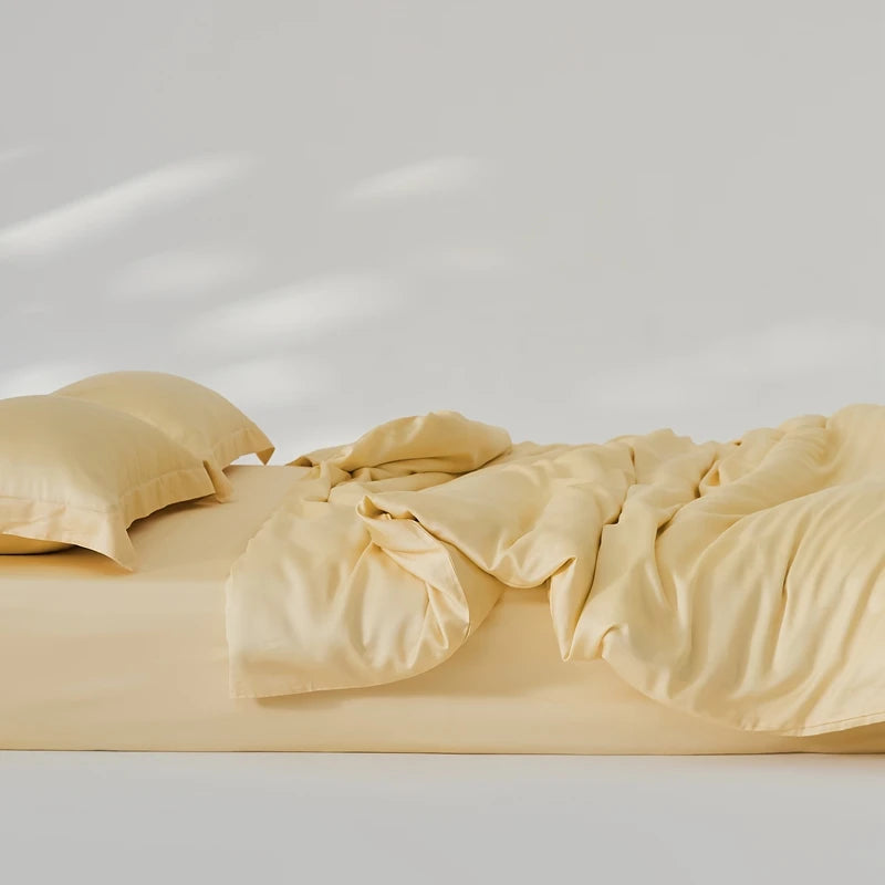 Organic Bamboo Summer Bedding Set | Luxury Bed Sheets Queen, King Size Dream Tech Sleep