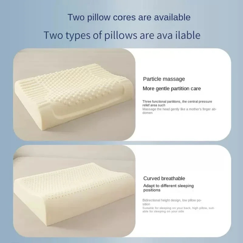 Ice Cooling Thai Latex Pillow | Slow Rebound Orthopedic Neck Support Dream Tech Sleep