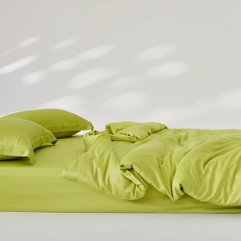 Organic Bamboo Summer Bedding Set | Luxury Bed Sheets Queen, King Size Dream Tech Sleep