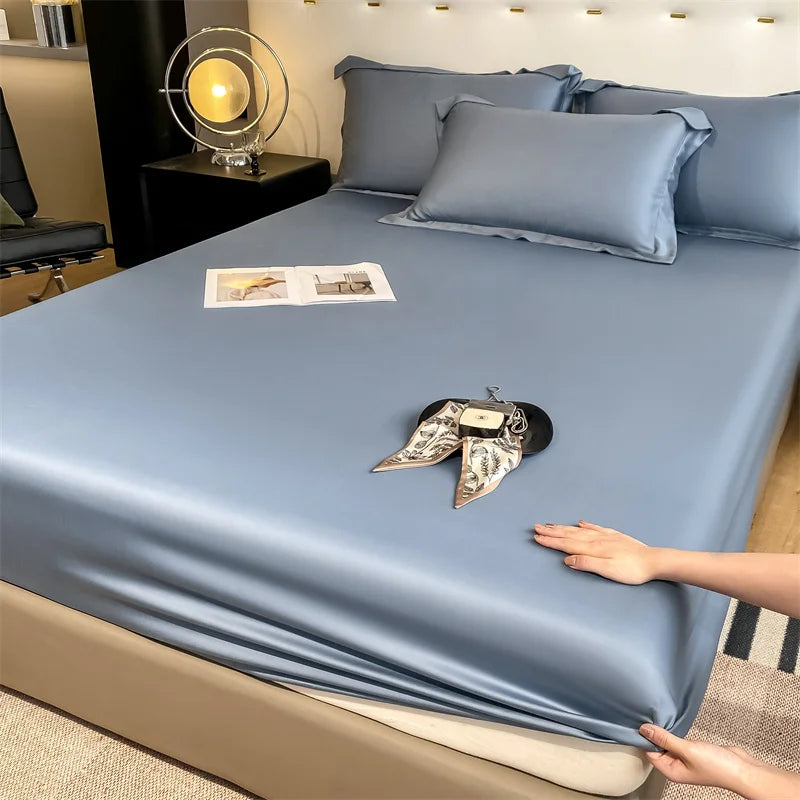 Bamboo Bed Sheet Set | Luxury Organic Fitted & Flat Sheets, Pillowcase for Double, Queen, King Size Dream Tech Sleep