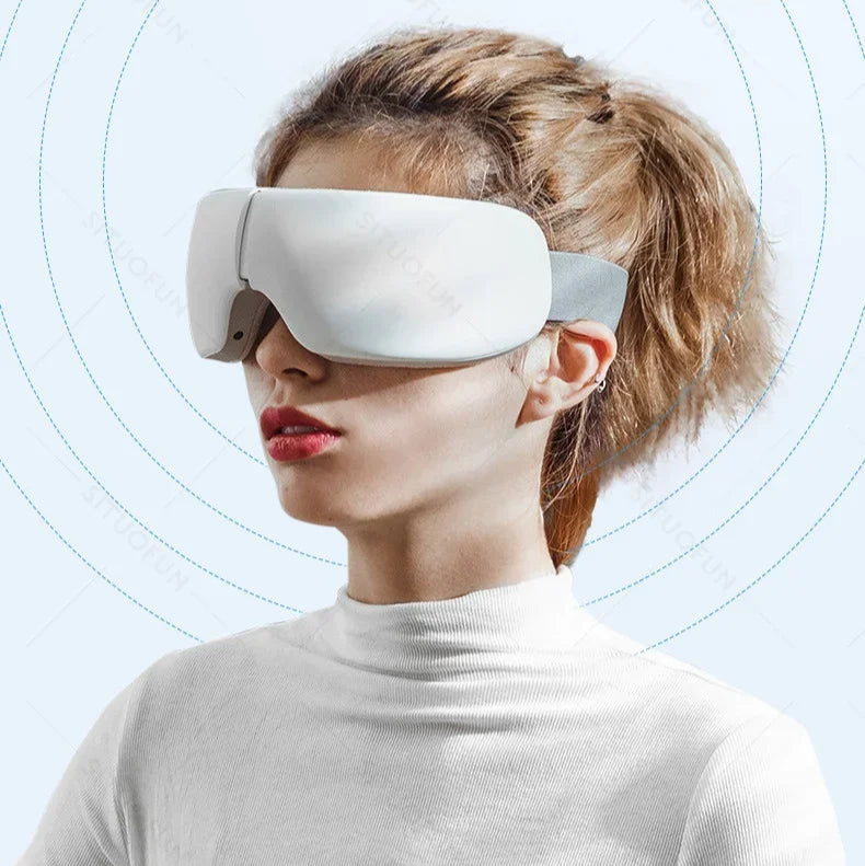 MUKASI Eye Massager with Vibration Bluetooth Music, Smart Massage Eye Mask for Eye Relax, Reduce Eye Strain, Improve Sleep Dream Tech Sleep