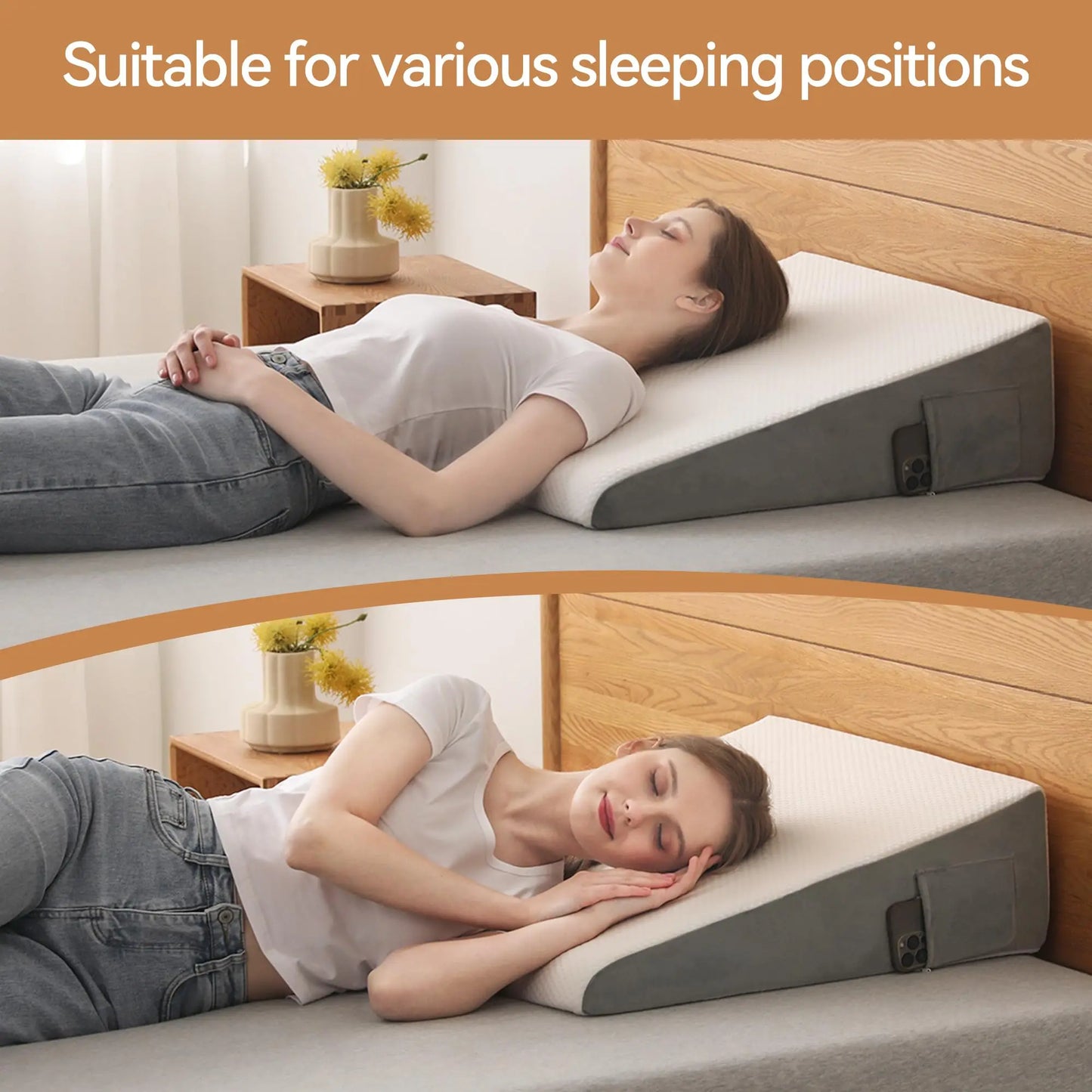 Memory Foam Wedge Pillow for Acid Reflux Relief Dream Tech Sleep