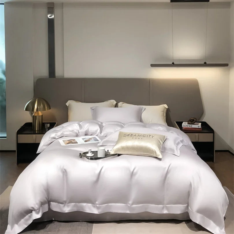 Organic Bamboo Bedding Set | Luxury Silky Duvet Cover, Pillowcase for Queen and King Size Dream Tech Sleep