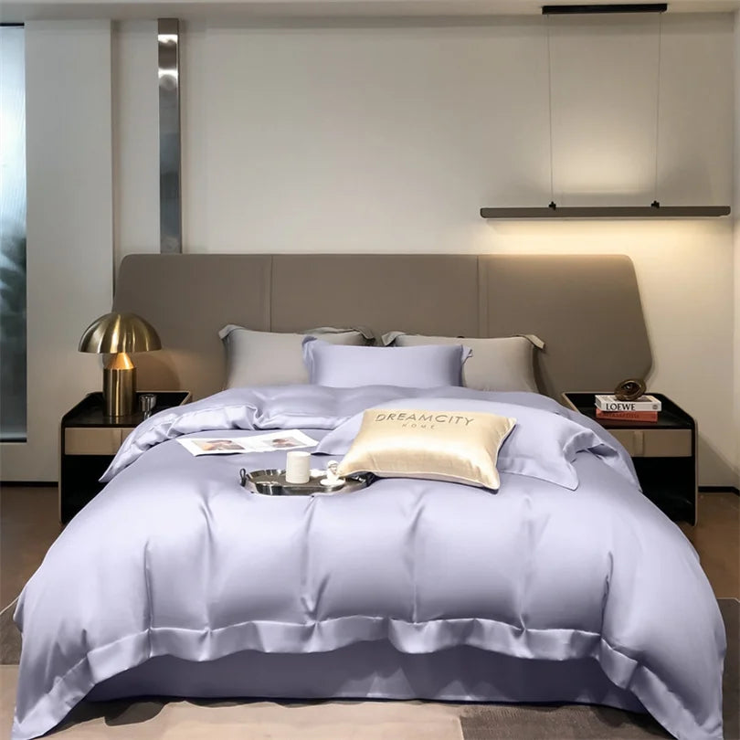 Organic Bamboo Bedding Set | Luxury Silky Duvet Cover, Pillowcase for Queen and King Size Dream Tech Sleep