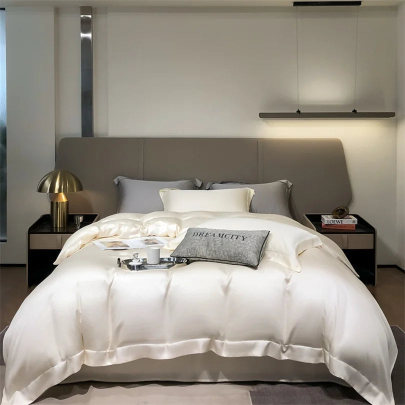 Organic Bamboo Bedding Set | Luxury Silky Duvet Cover, Pillowcase for Queen and King Size Dream Tech Sleep