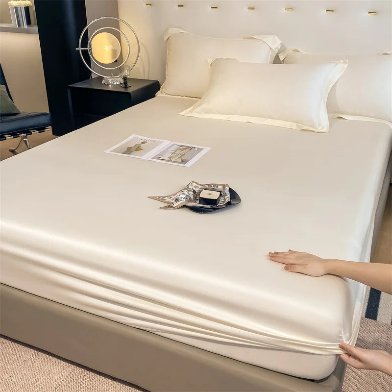 Bamboo Bed Sheet Set | Luxury Organic Fitted & Flat Sheets, Pillowcase for Double, Queen, King Size Dream Tech Sleep